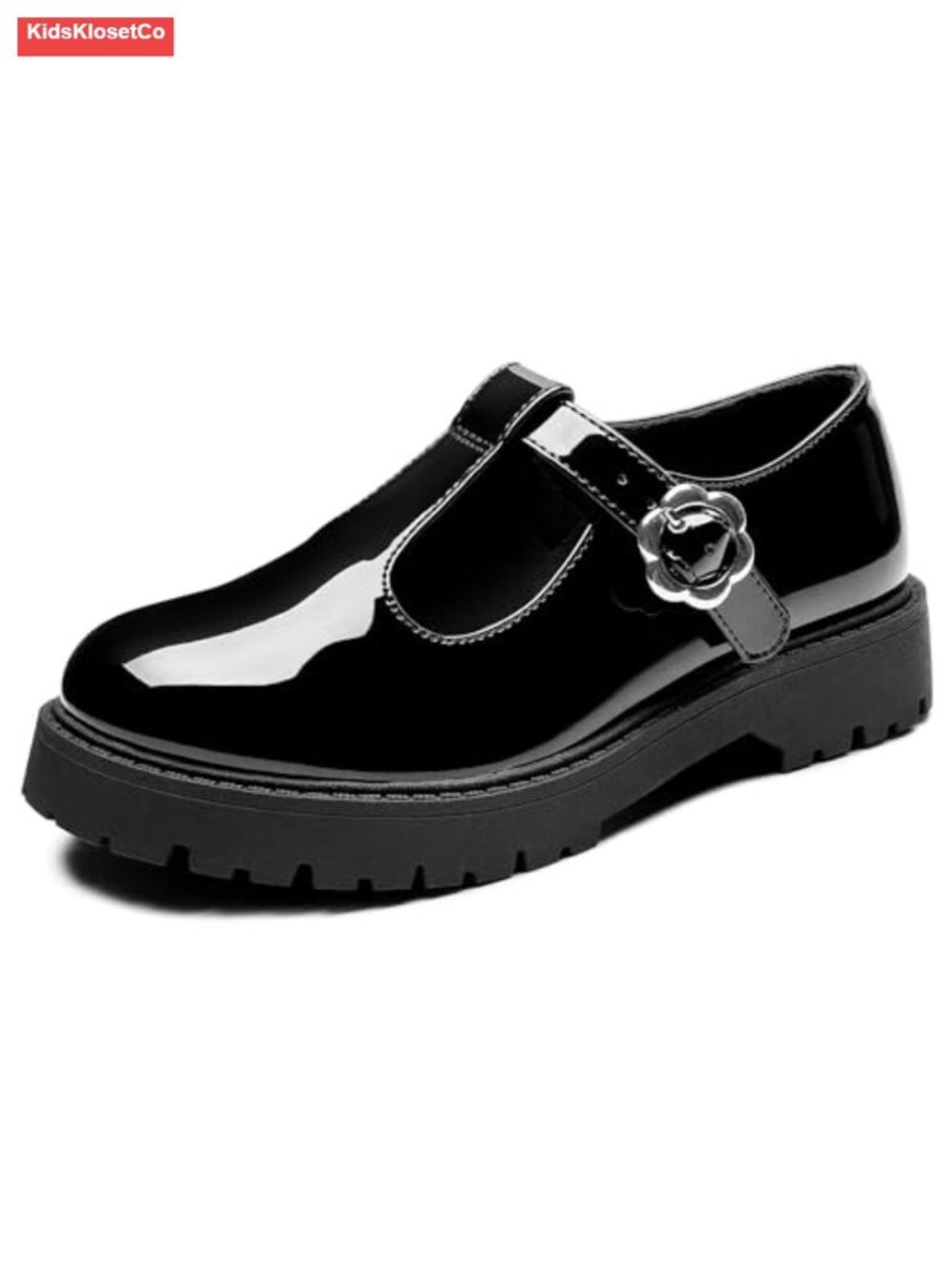 Girls Mary Jane Platform Flats Non-Slip Rubber Sole T-Strap School Shoes
